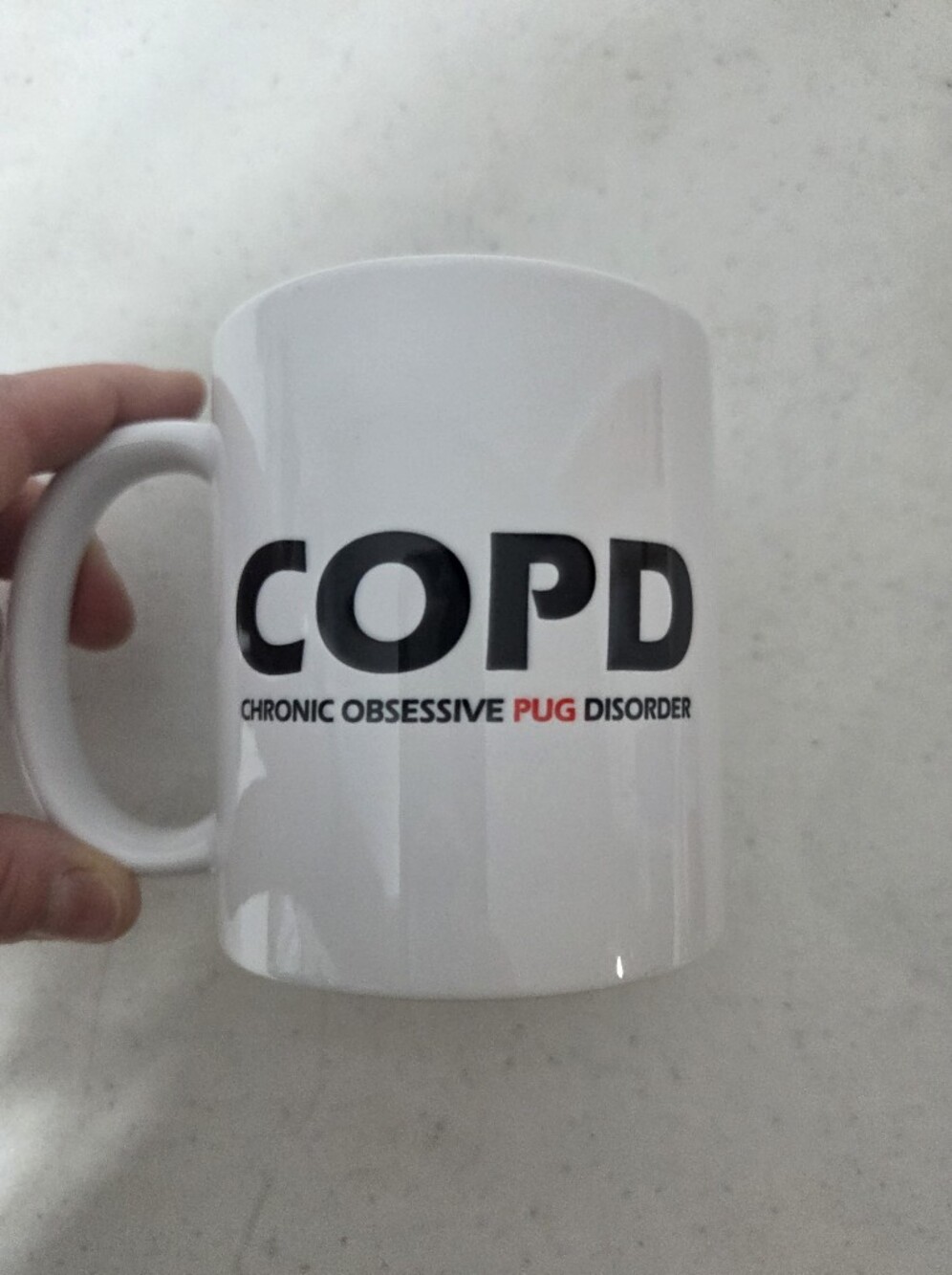 Chronic Obessive Pug Disorder (COPD) Pug Mug - White Ceramic Coffee Mug